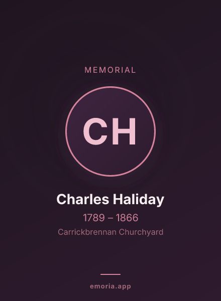 Memorial portrait of Charles Haliday