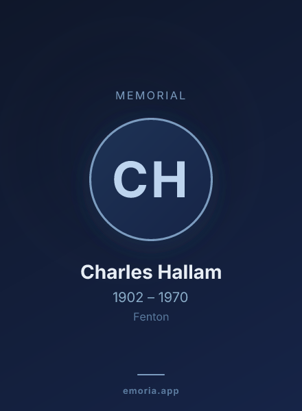 Memorial portrait of Charles Hallam