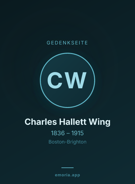Gedenkportrait von Charles Hallett Wing