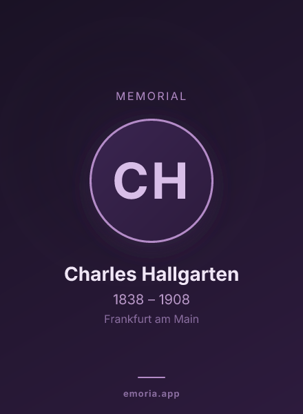 Memorial portrait of Charles Hallgarten