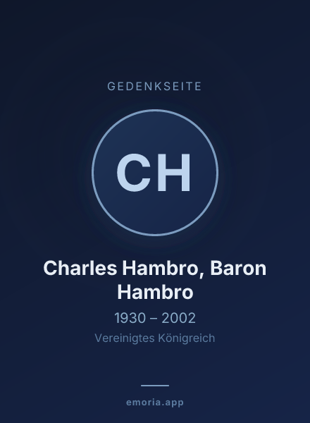Gedenkportrait von Charles Hambro, Baron Hambro