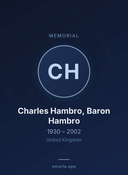 Memorial portrait of Charles Hambro, Baron Hambro