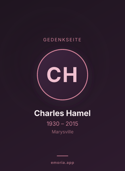 Gedenkportrait von Charles Hamel