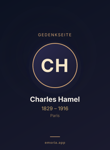Gedenkportrait von Charles Hamel