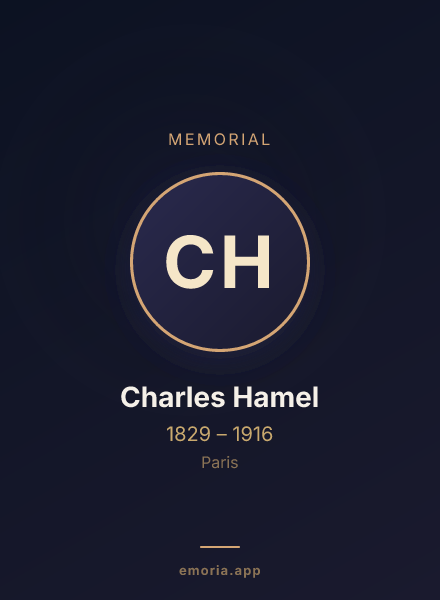 Memorial portrait of Charles Hamel