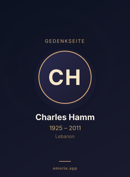 Gedenkportrait von Charles Hamm