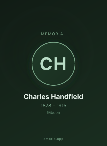 Memorial portrait of Charles Handfield