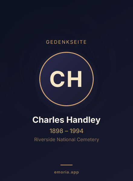 Gedenkportrait von Charles Handley