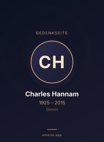 Gedenkportrait von Charles Hannam