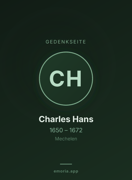 Gedenkportrait von Charles Hans