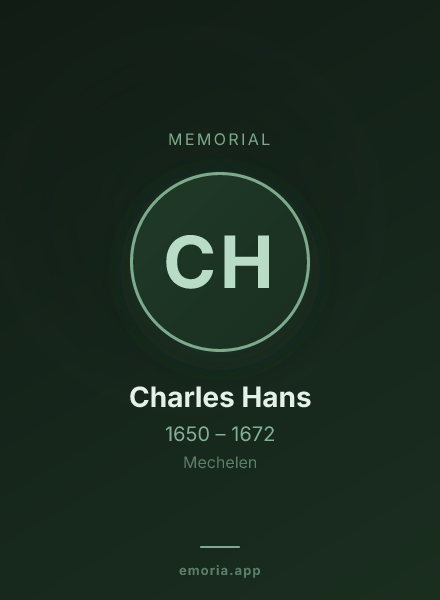 Memorial portrait of Charles Hans