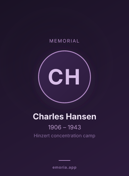 Memorial portrait of Charles Hansen