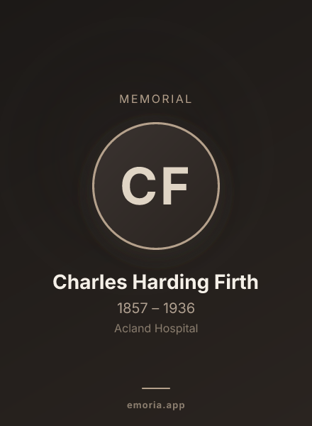 Memorial portrait of Charles Harding Firth