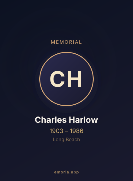 Memorial portrait of Charles Harlow