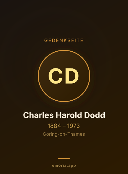 Gedenkportrait von Charles Harold Dodd