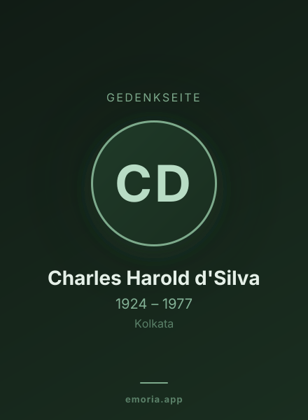Gedenkportrait von Charles Harold d'Silva