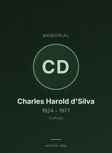 Memorial portrait of Charles Harold d'Silva
