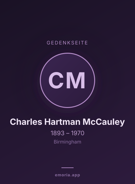 Gedenkportrait von Charles Hartman McCauley