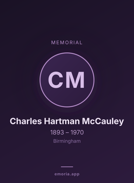 Memorial portrait of Charles Hartman McCauley