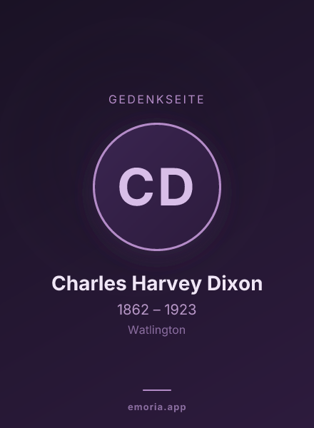 Gedenkportrait von Charles Harvey Dixon