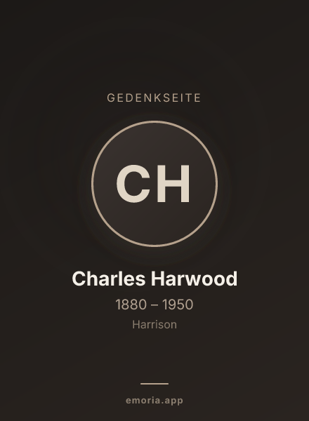 Gedenkportrait von Charles Harwood