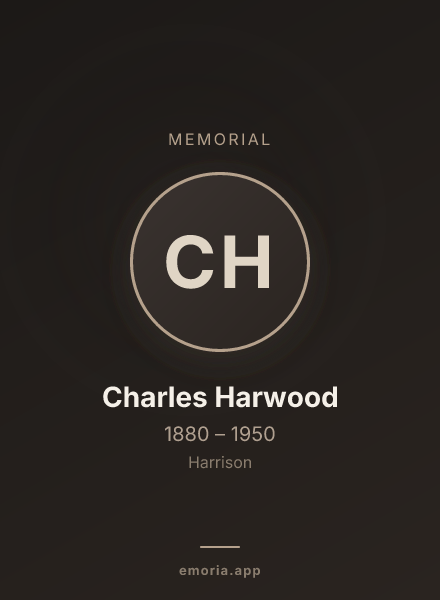 Memorial portrait of Charles Harwood