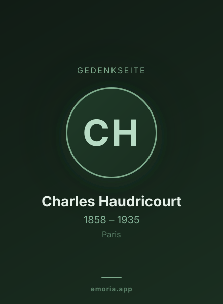 Gedenkportrait von Charles Haudricourt