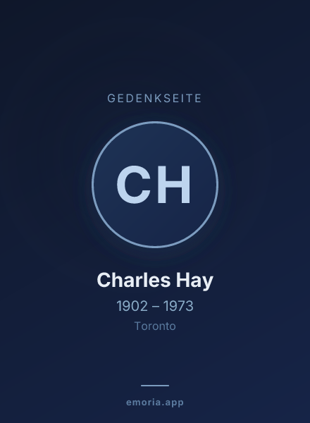 Gedenkportrait von Charles Hay
