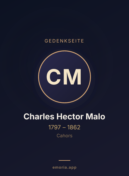 Gedenkportrait von Charles Hector Malo