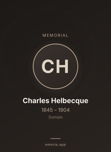 Memorial portrait of Charles Helbecque