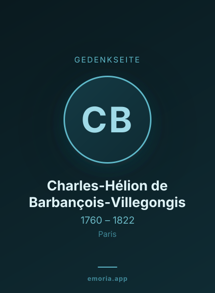 Gedenkportrait von Charles-Hélion de Barbançois-Villegongis