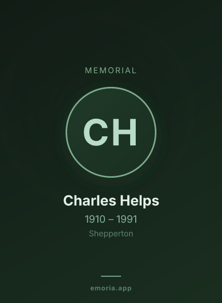 Memorial portrait of Charles Helps