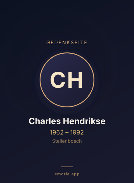 Gedenkportrait von Charles Hendrikse