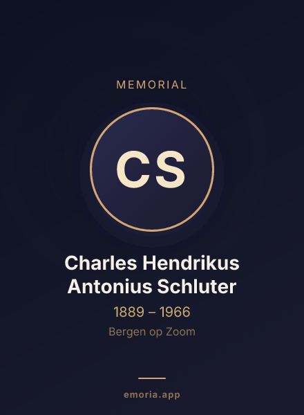 Memorial portrait of Charles Hendrikus Antonius  Schluter