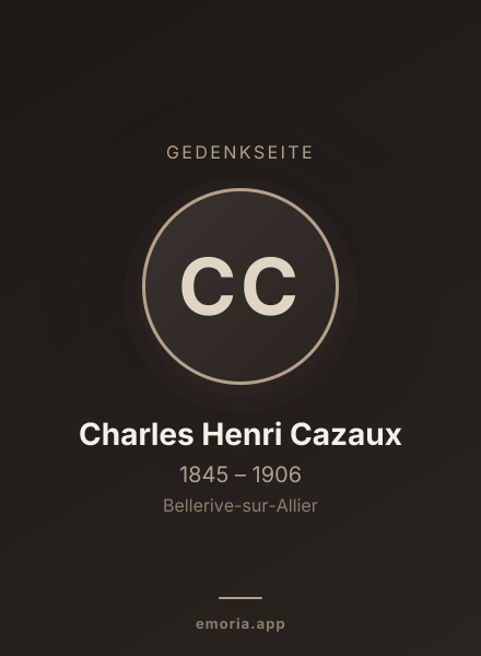 Gedenkportrait von Charles Henri Cazaux