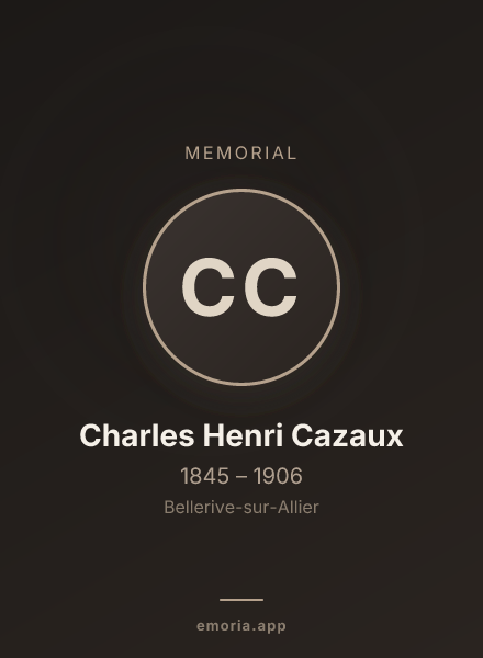 Memorial portrait of Charles Henri Cazaux
