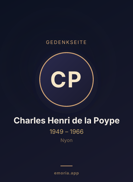 Gedenkportrait von Charles Henri de la Poype
