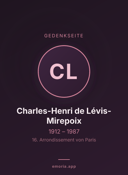 Gedenkportrait von Charles-Henri de Lévis-Mirepoix