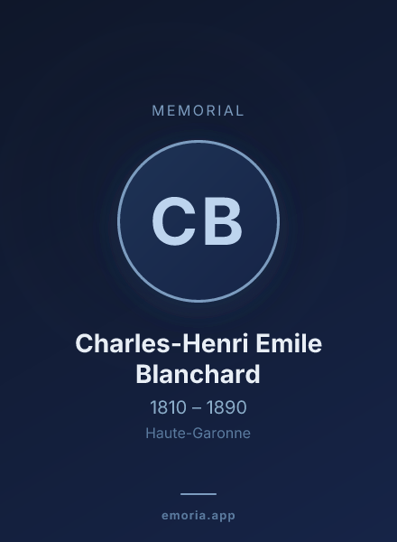 Memorial portrait of Charles-Henri Emile Blanchard