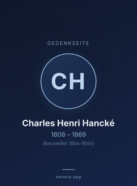 Gedenkportrait von Charles Henri Hancké