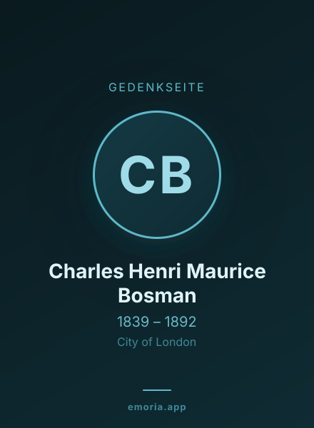 Gedenkportrait von Charles Henri Maurice Bosman
