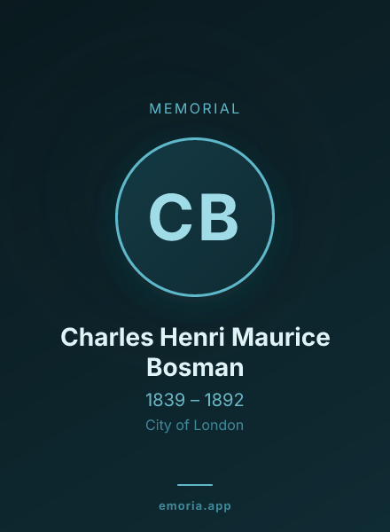 Memorial portrait of Charles Henri Maurice Bosman
