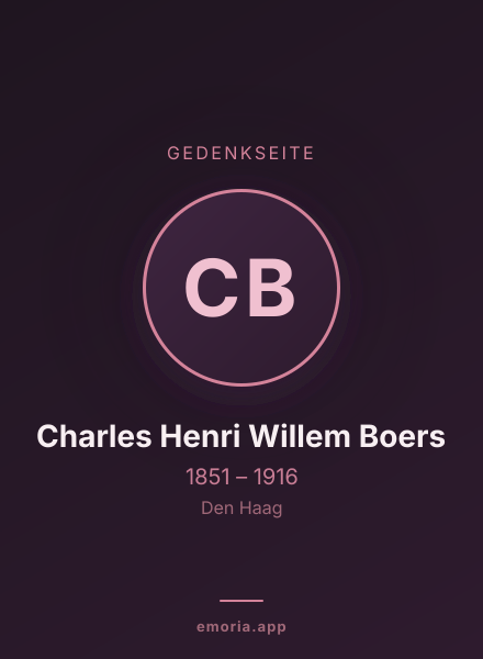 Gedenkportrait von Charles Henri Willem Boers