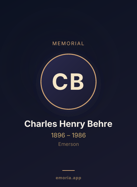 Memorial portrait of Charles Henry Behre