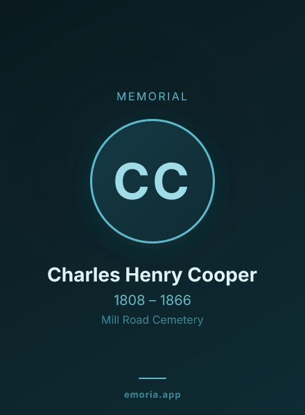 Memorial portrait of Charles Henry Cooper