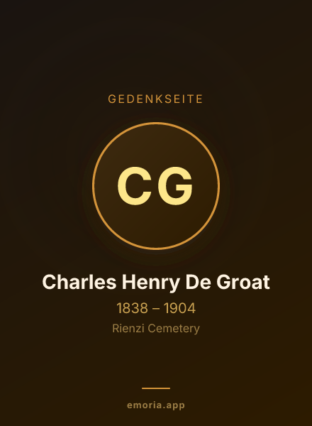 Gedenkportrait von Charles Henry De Groat