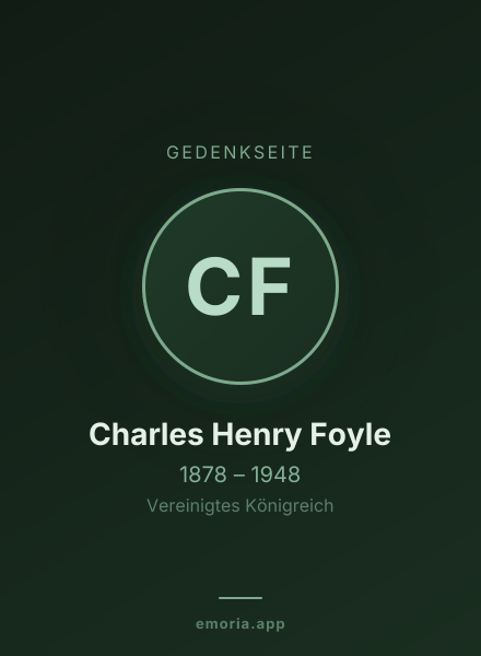 Gedenkportrait von Charles Henry Foyle