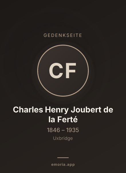 Gedenkportrait von Charles Henry Joubert de la Ferté