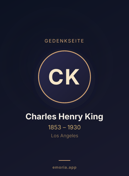 Gedenkportrait von Charles Henry King