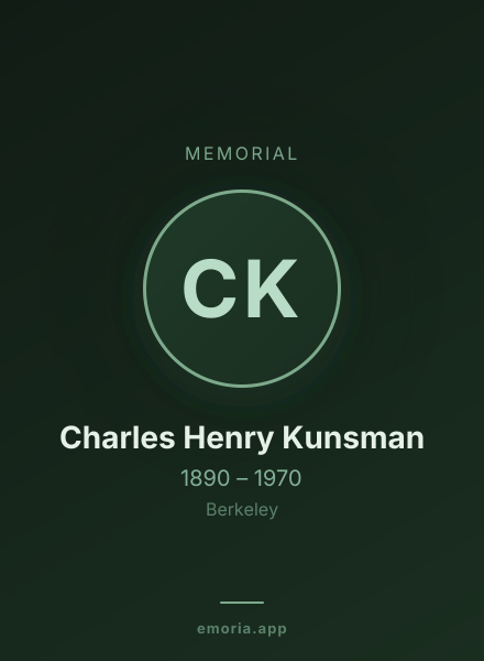 Memorial portrait of Charles Henry Kunsman